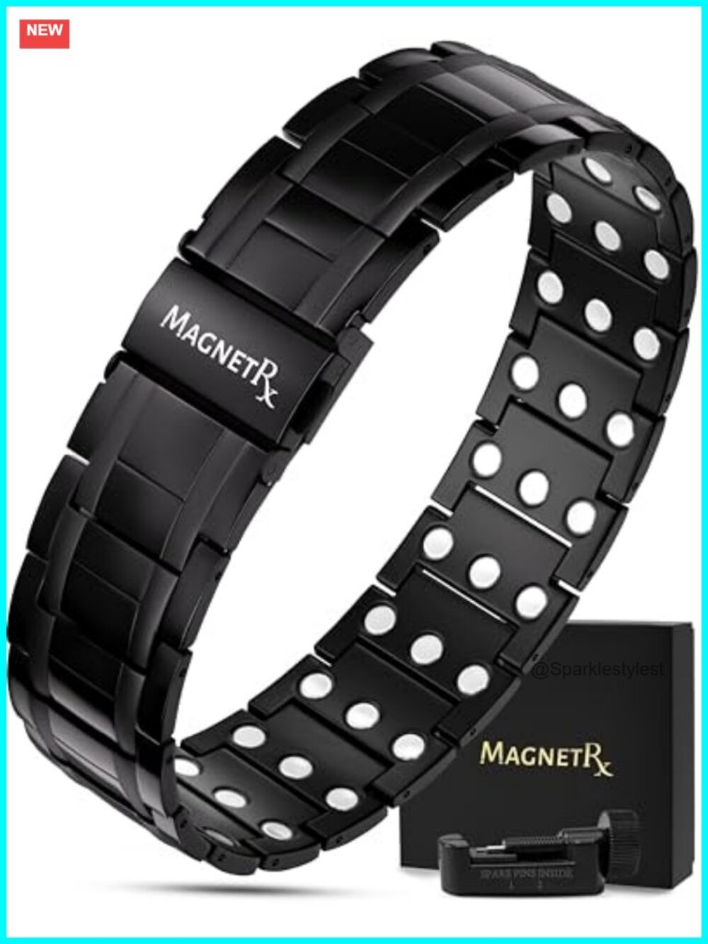 Titanium Magnetic Bracelet for Men 3X Strength with Fold-Over Clasp